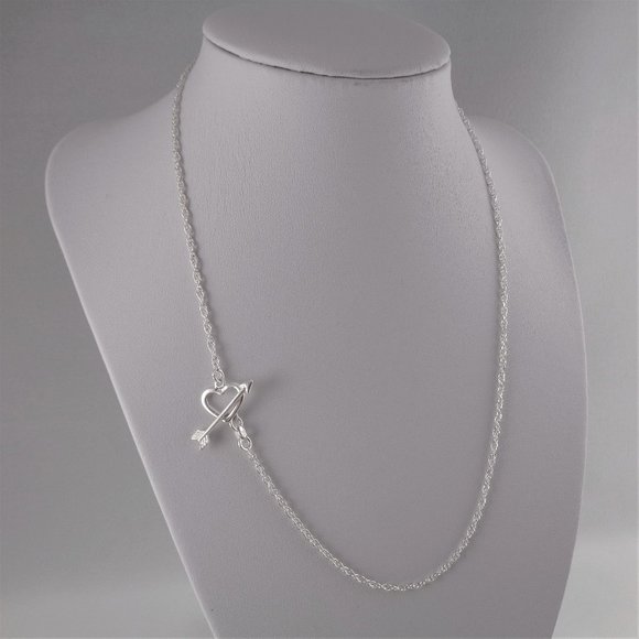 MJI Italy Jewelry - MJI Italy 925 Heart and Arrow Lariat Necklace